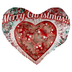 Vintage Colorful Merry Christmas Design 19  Premium Heart Shape Cushion