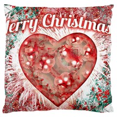 Vintage Colorful Merry Christmas Design Large Flano Cushion Case (one Side)