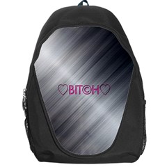 Shiny Metal Hearts Bit?h Backpack Bag