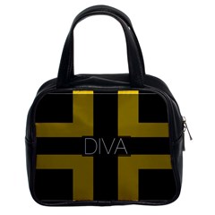 Diva Yellow Black  Classic Handbag (two Sides) by OCDesignss