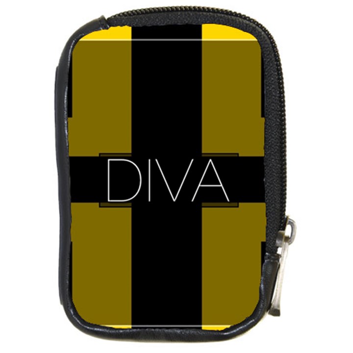 Diva Yellow Black  Compact Camera Leather Case