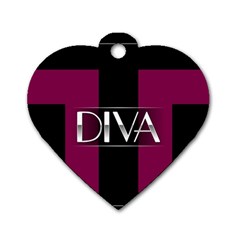 Pink Diva  Dog Tag Heart (one Sided)  by OCDesignss