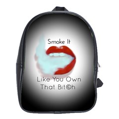 Smoke It Blk&white Lips  School Bag (xl)