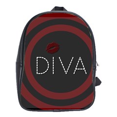 Diva Lips Pattern  School Bag (large)