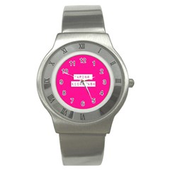 Vaping Kicks Ash Pink  Stainless Steel Watch (slim) by OCDesignss