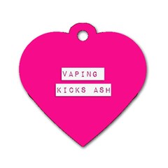 Vaping Kicks Ash Pink  Dog Tag Heart (one Sided)  by OCDesignss