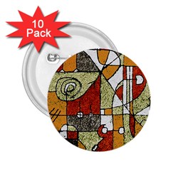 Multicolored Abstract Tribal Print 2 25  Button (10 Pack) by dflcprints