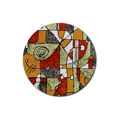 Multicolored Abstract Tribal Print Drink Coaster (round) by dflcprints