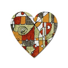 Multicolored Abstract Tribal Print Magnet (heart) by dflcprints