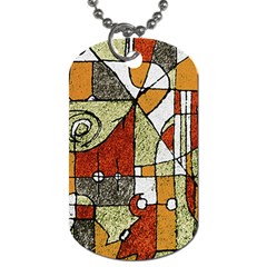 Multicolored Abstract Tribal Print Dog Tag (two-sided)  by dflcprints