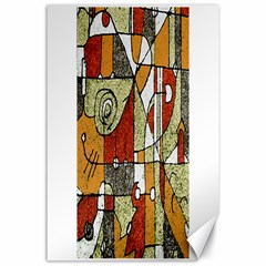 Multicolored Abstract Tribal Print Canvas 24  X 36  (unframed) by dflcprints