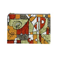 Multicolored Abstract Tribal Print Cosmetic Bag (large) by dflcprints