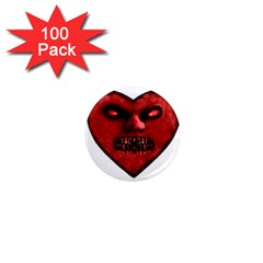 Evil Heart Shaped Dark Monster  1  Mini Button Magnet (100 Pack) by dflcprints