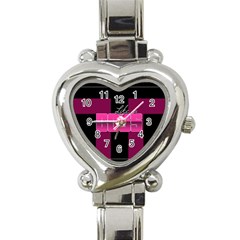 Like A Boss Shiny Pink Heart Italian Charm Watch  by OCDesignss