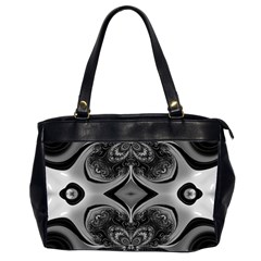 Crazy Black&white Fractal Oversize Office Handbag (two Sides) by OCDesignss