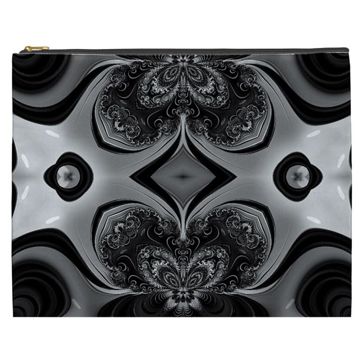 Crazy Black&white Fractal Cosmetic Bag (XXXL)