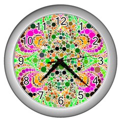 Florescent Abstract  Wall Clock (silver) by OCDesignss
