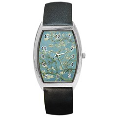 Vincent Van Gogh, Almond Blossom Tonneau Leather Watch by Oldmasters