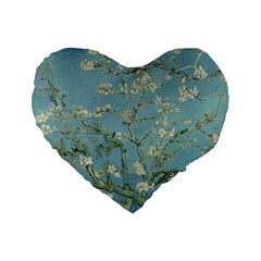 Vincent Van Gogh, Almond Blossom Standard Flano Heart Shape Cushion  by Oldmasters