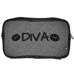 Diva Blk Glitter Lips Travel Toiletry Bag (One Side)