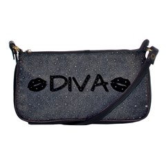 Diva Blk Glitter Lips Evening Bag
