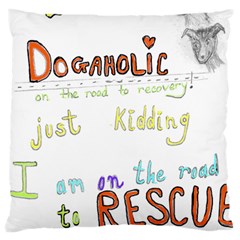 D0gaholic Large Cushion Case (two Sided)  by Rokinart