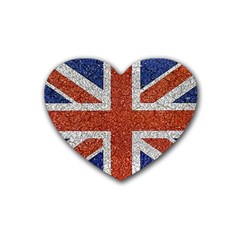 England Flag Grunge Style Print Drink Coasters (heart) by dflcprints