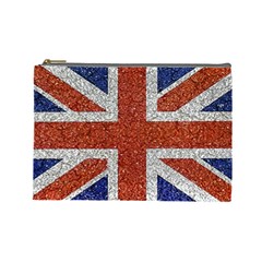 England Flag Grunge Style Print Cosmetic Bag (large) by dflcprints