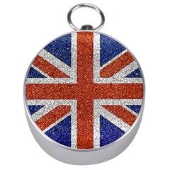 England Flag Grunge Style Print Silver Compass by dflcprints