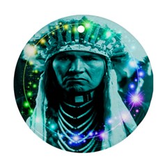 Magical Indian Chief Round Ornament by icarusismartdesigns