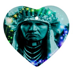 Magical Indian Chief Heart Ornament by icarusismartdesigns