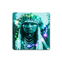 Magical Indian Chief Magnet (square) by icarusismartdesigns