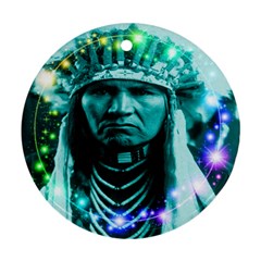 Magical Indian Chief Round Ornament (two Sides) by icarusismartdesigns