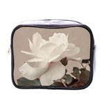 White Rose Vintage Style Photo in Ocher Colors Mini Travel Toiletry Bag (One Side) Front