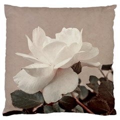 White Rose Vintage Style Photo In Ocher Colors Large Flano Cushion Case (two Sides) by dflcprints