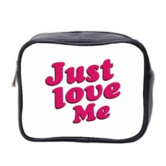 Just Love Me Text Typographic Quote Mini Travel Toiletry Bag (two Sides) by dflcprints