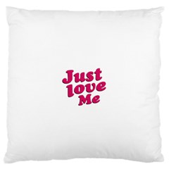 Just Love Me Text Typographic Quote Large Flano Cushion Case (one Side) by dflcprints