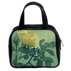 Yellow Rose Vintage Style  Classic Handbag (two Sides) by dflcprints