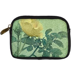 Yellow Rose Vintage Style  Digital Camera Leather Case by dflcprints