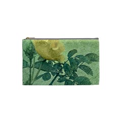 Yellow Rose Vintage Style  Cosmetic Bag (small) by dflcprints