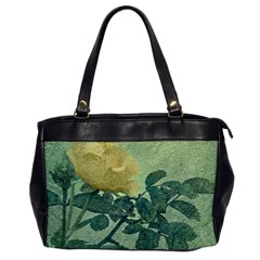 Yellow Rose Vintage Style  Oversize Office Handbag (one Side) by dflcprints