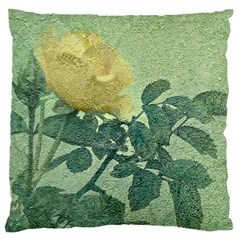 Yellow Rose Vintage Style  Large Cushion Case (single Sided)  by dflcprints