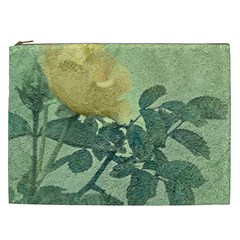 Yellow Rose Vintage Style  Cosmetic Bag (xxl) by dflcprints