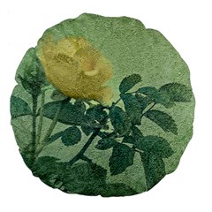 Yellow Rose Vintage Style  18  Premium Flano Round Cushion  by dflcprints