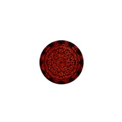 Grunge Style Geometric Mandala 1  Mini Button Magnet by dflcprints