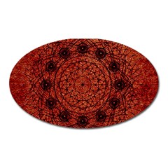 Grunge Style Geometric Mandala Magnet (oval) by dflcprints