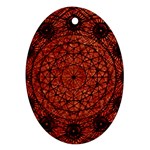 Grunge Style Geometric Mandala Oval Ornament (Two Sides) Back