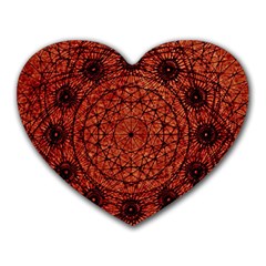 Grunge Style Geometric Mandala Mouse Pad (heart)