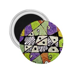 Multicolored Tribal Print Abstract Art 2 25  Button Magnet by dflcprints