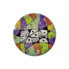 Multicolored Tribal Print Abstract Art Drink Coasters 4 Pack (round) by dflcprints